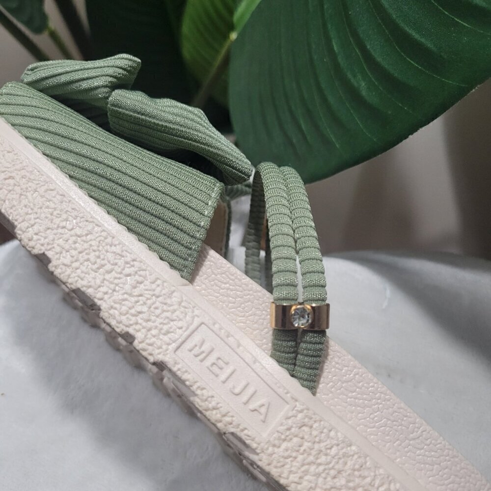 MEIJIA SUMMER BEACH SLINGBACK CUSHIONED BOW SANDALS SIZE 8‎